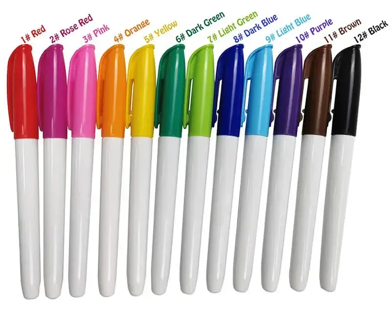 12-color set of washable marker pens with color labels