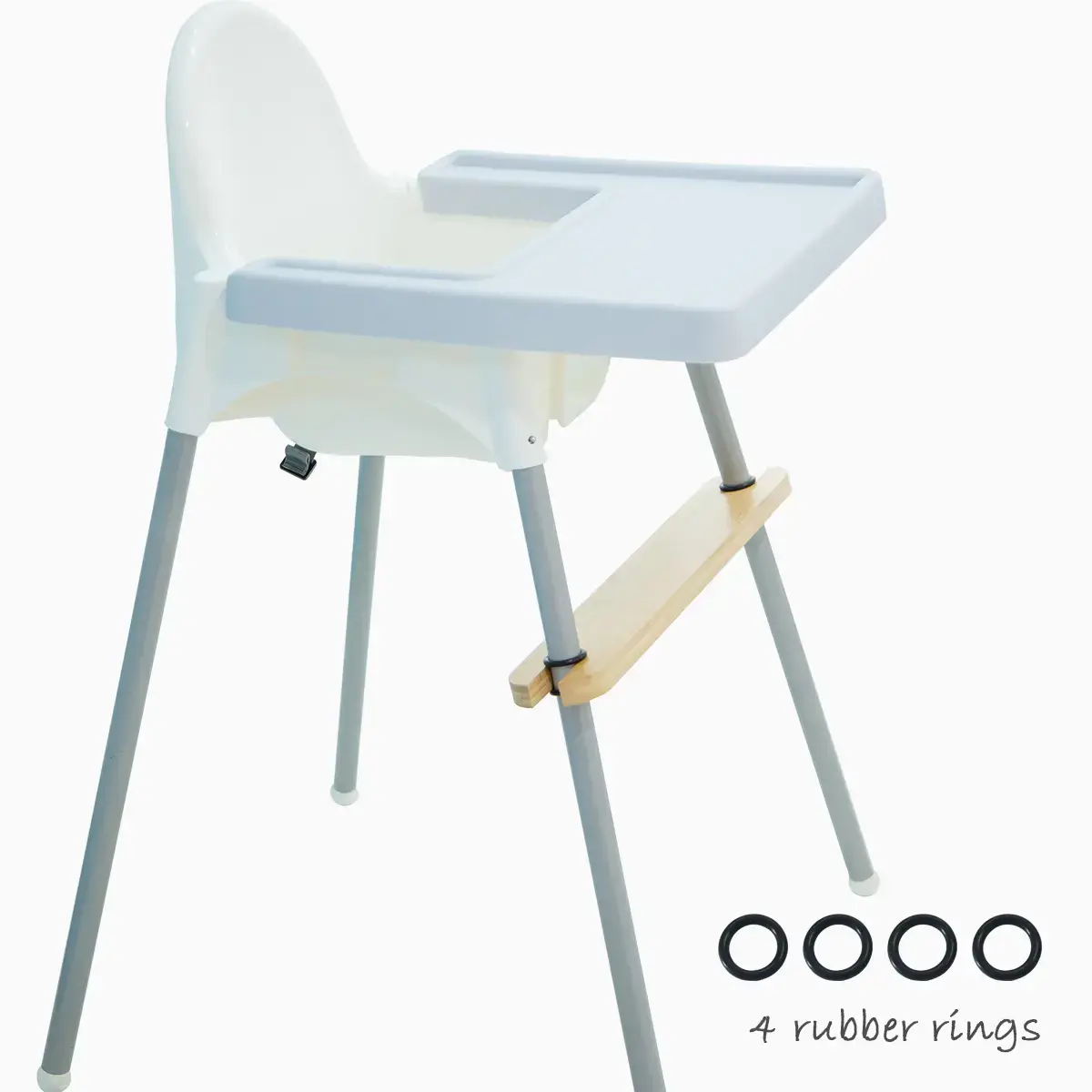 IKEA Antilop high chair fitted with SANNYIN silicone accessories
