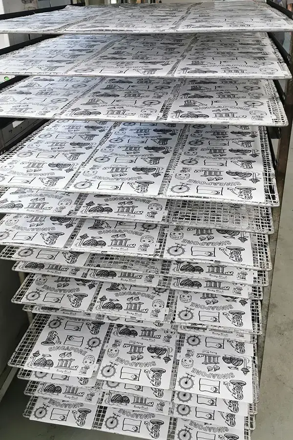 Custom silicone colouring mats in production