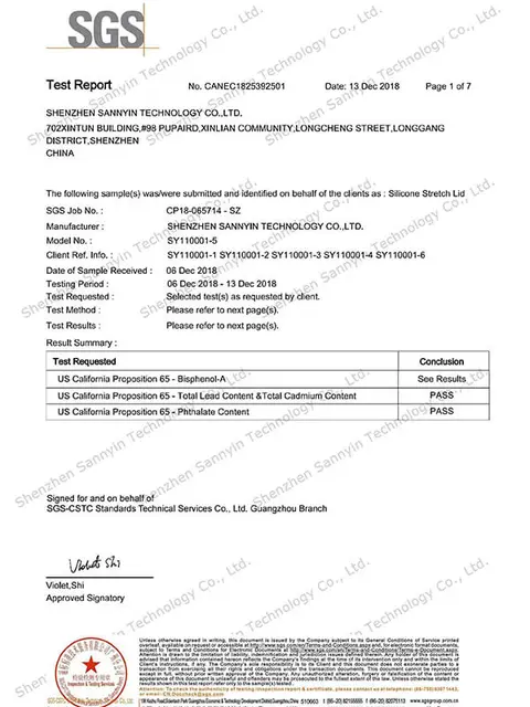 California Prop 65 certificate