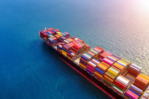 Container ship carrying silicone product export shipments