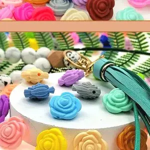 Flower silicone beads