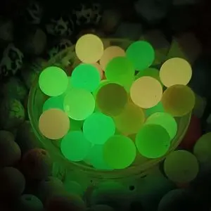 Glow-in-the-dark fluorescent silicone beads