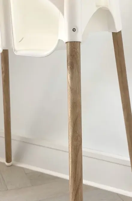 IKEA Antilop high chair leg with SANNYIN wood-grain wrap
