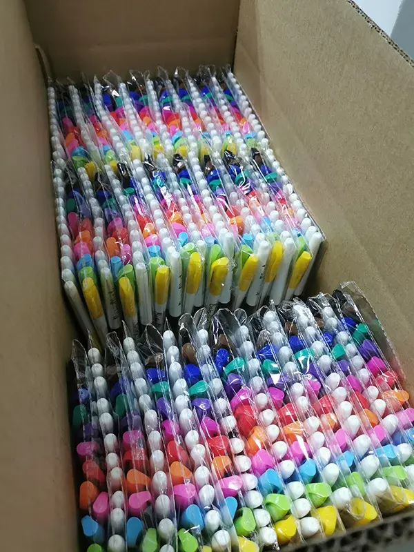 Boxed marker pens ready for packaging