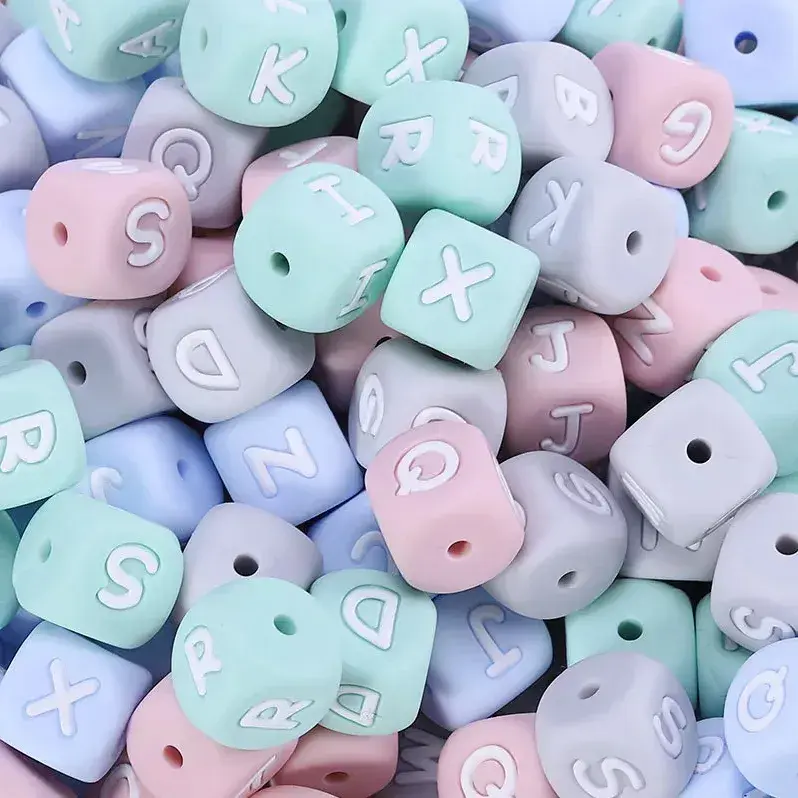 Wholesale food-grade silicone beads in assorted pastel colors and shapes